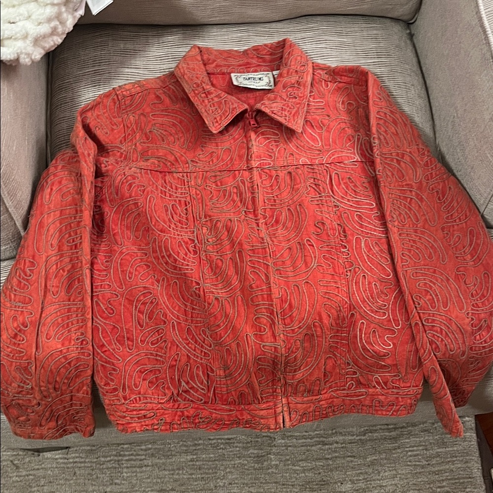 Tantrums Red Patterned Jean Jacket - image 5